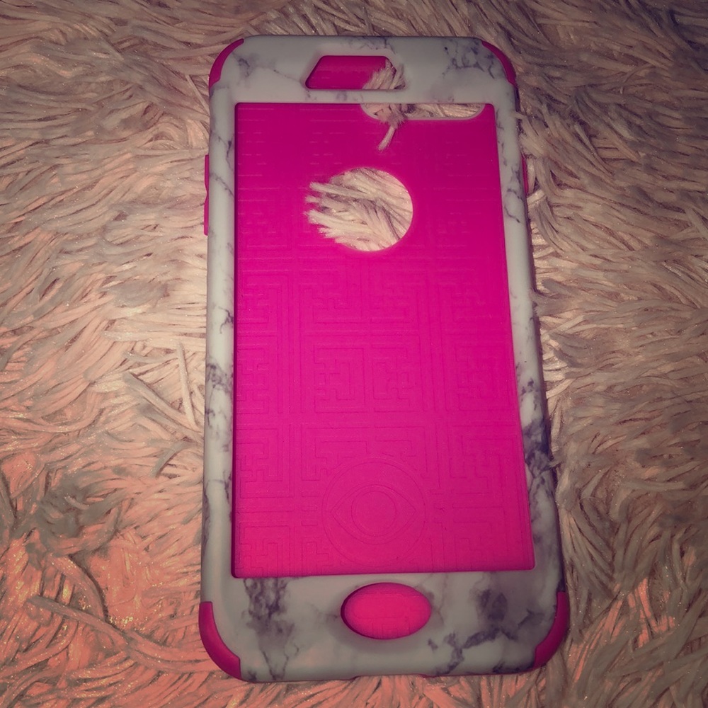 iPhone 8 Plus pink marble protective phone case